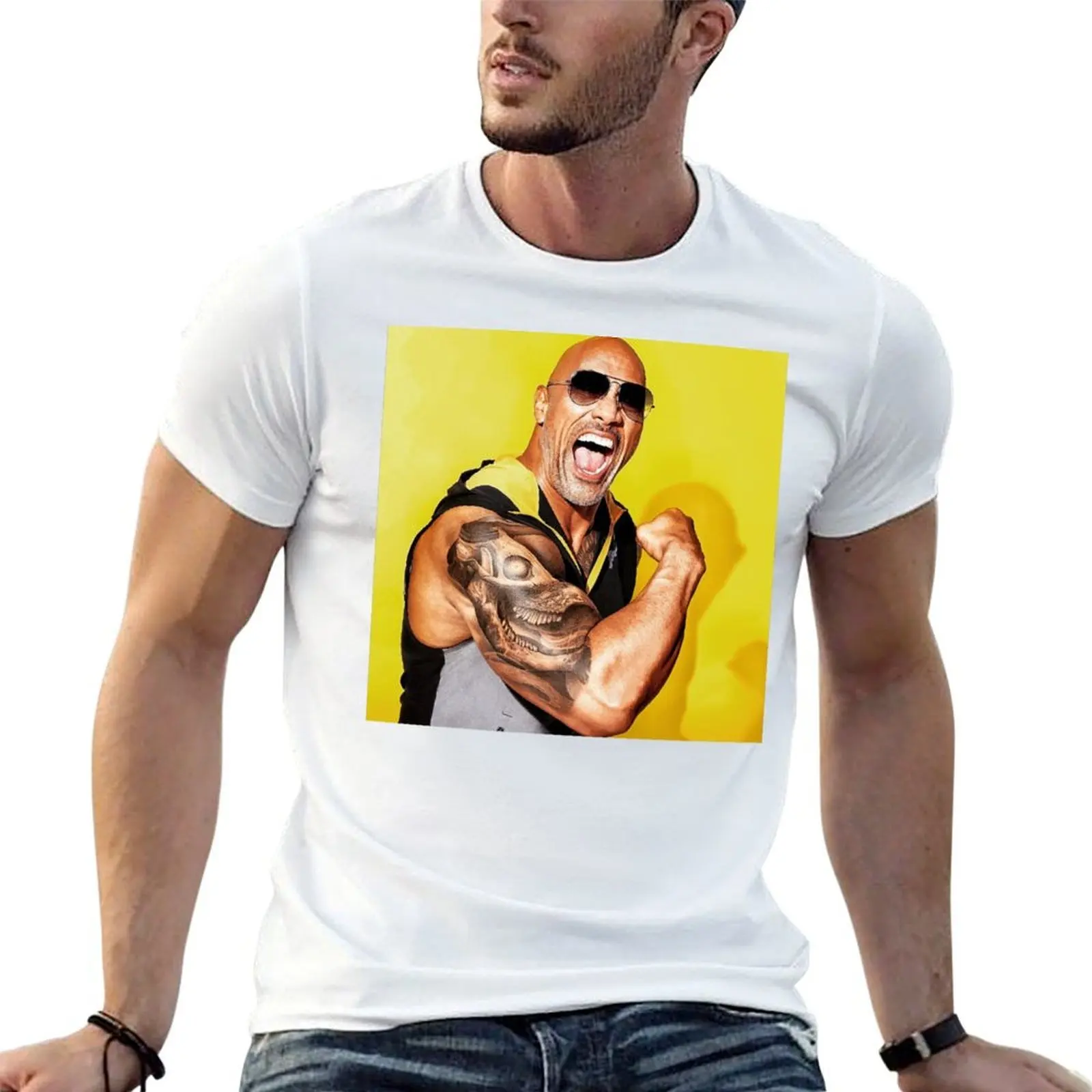 

Dwayne Johnson T-Shirt man t shirt heavy cotton cotton tshirt 100% T-Shirt