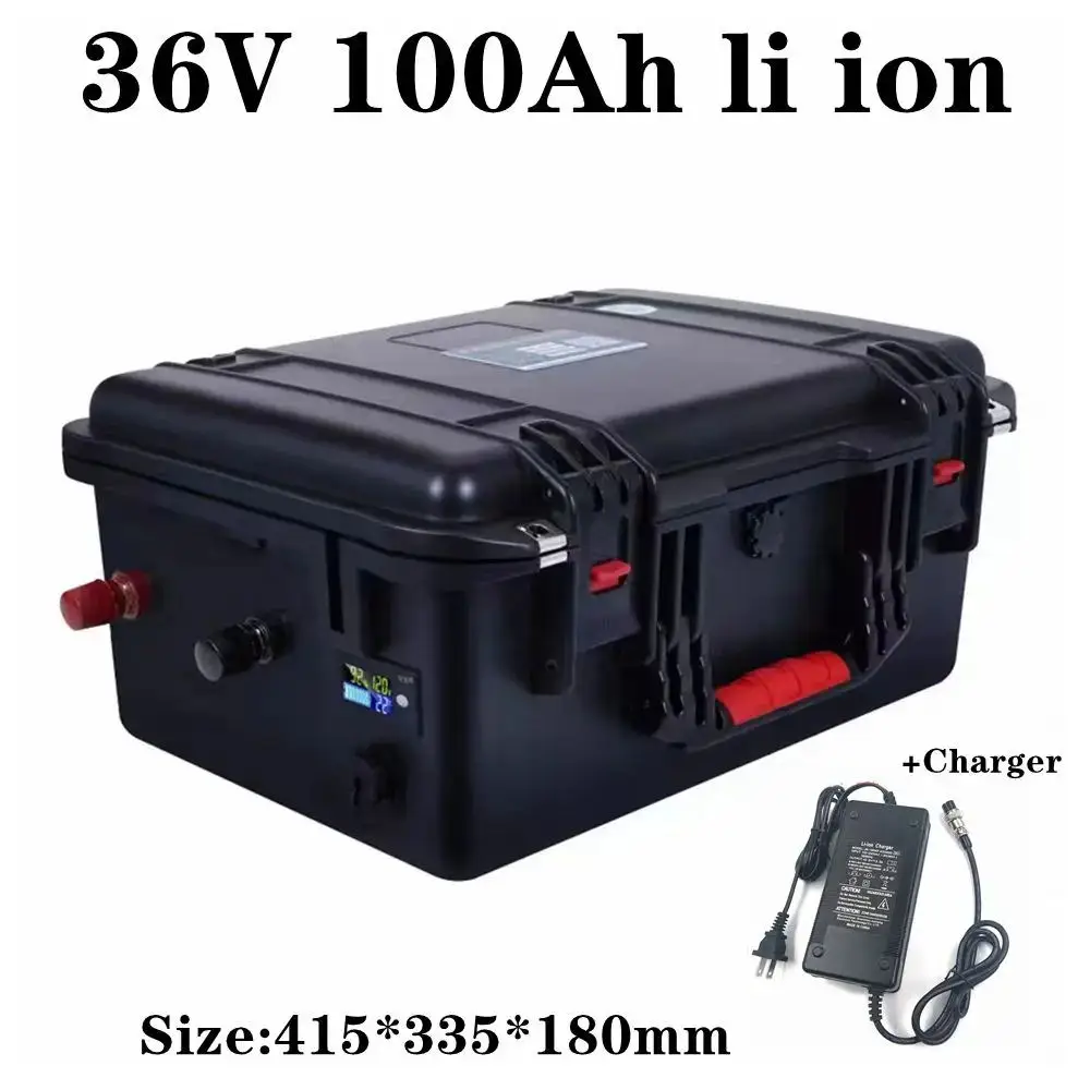 

Водонепроницаемая литий-ионная батарея 36 В, 4000 в, BMS для 2000 Вт, Вт, трехколесного скутера, гольф-мобиля, солнечная энергия, EV + зарядное устройство 10 А