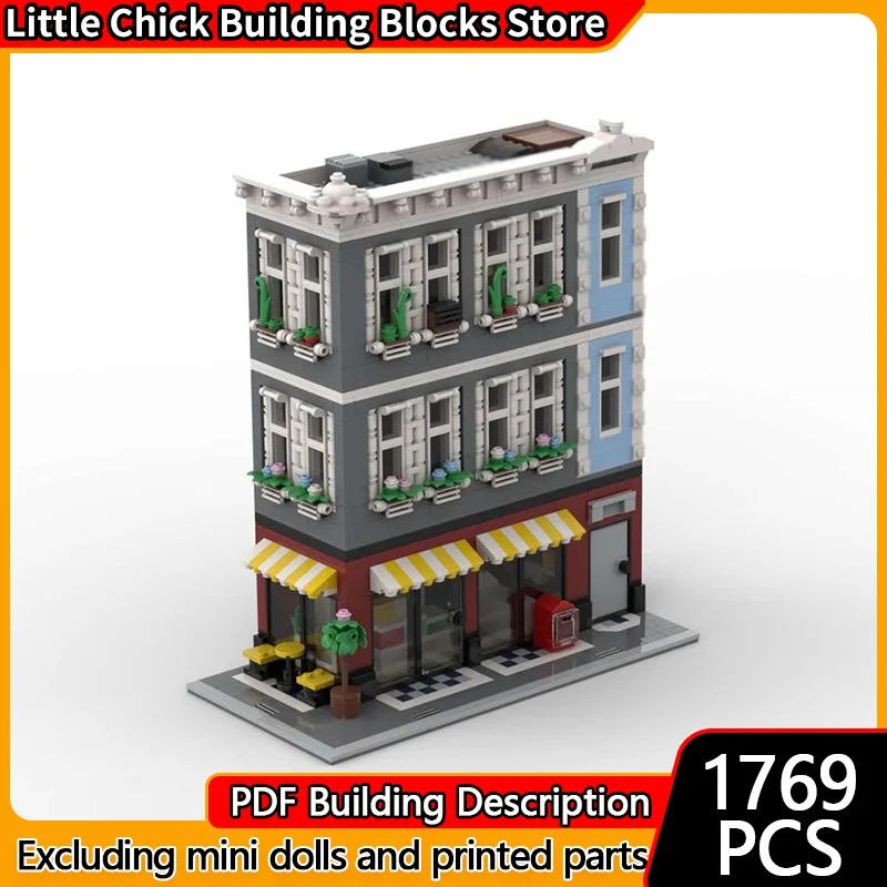 

City Street View Model MOC Building Bricks Bodega And Apartment Modular Technology Children Holiday Gifts Assemble Toys Suit