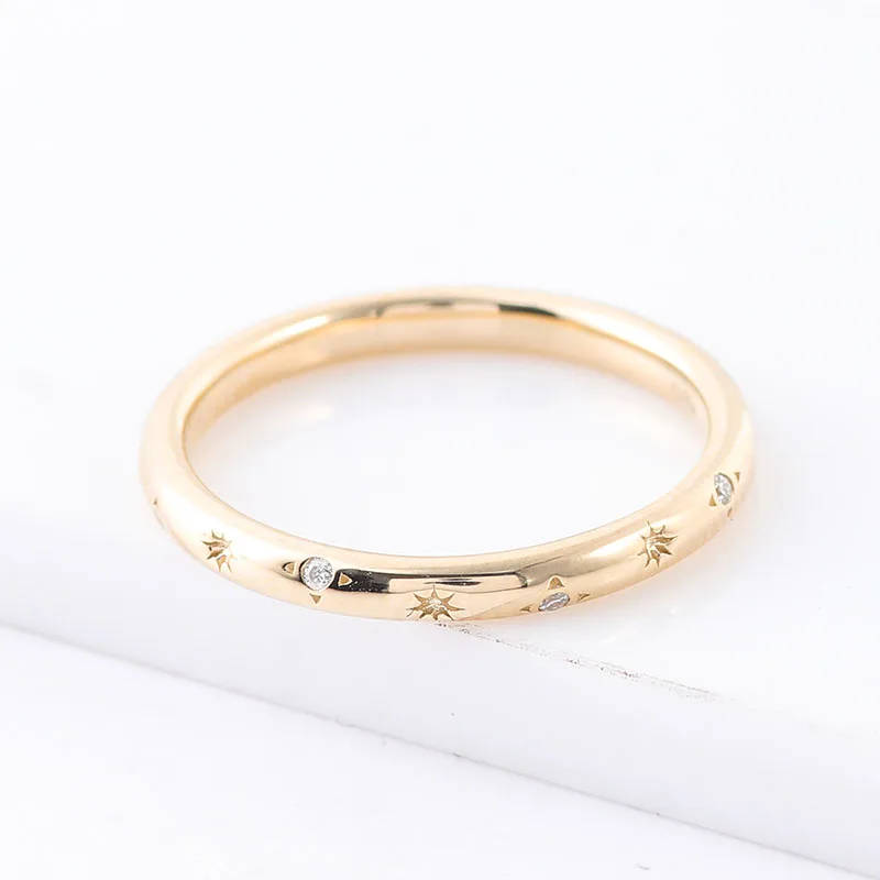 Provence 10K/14K/18K Moissanite Promise Rings for Couples Round Cut D Color Anniversary Ring With GRA Certificate Custom Jewelry