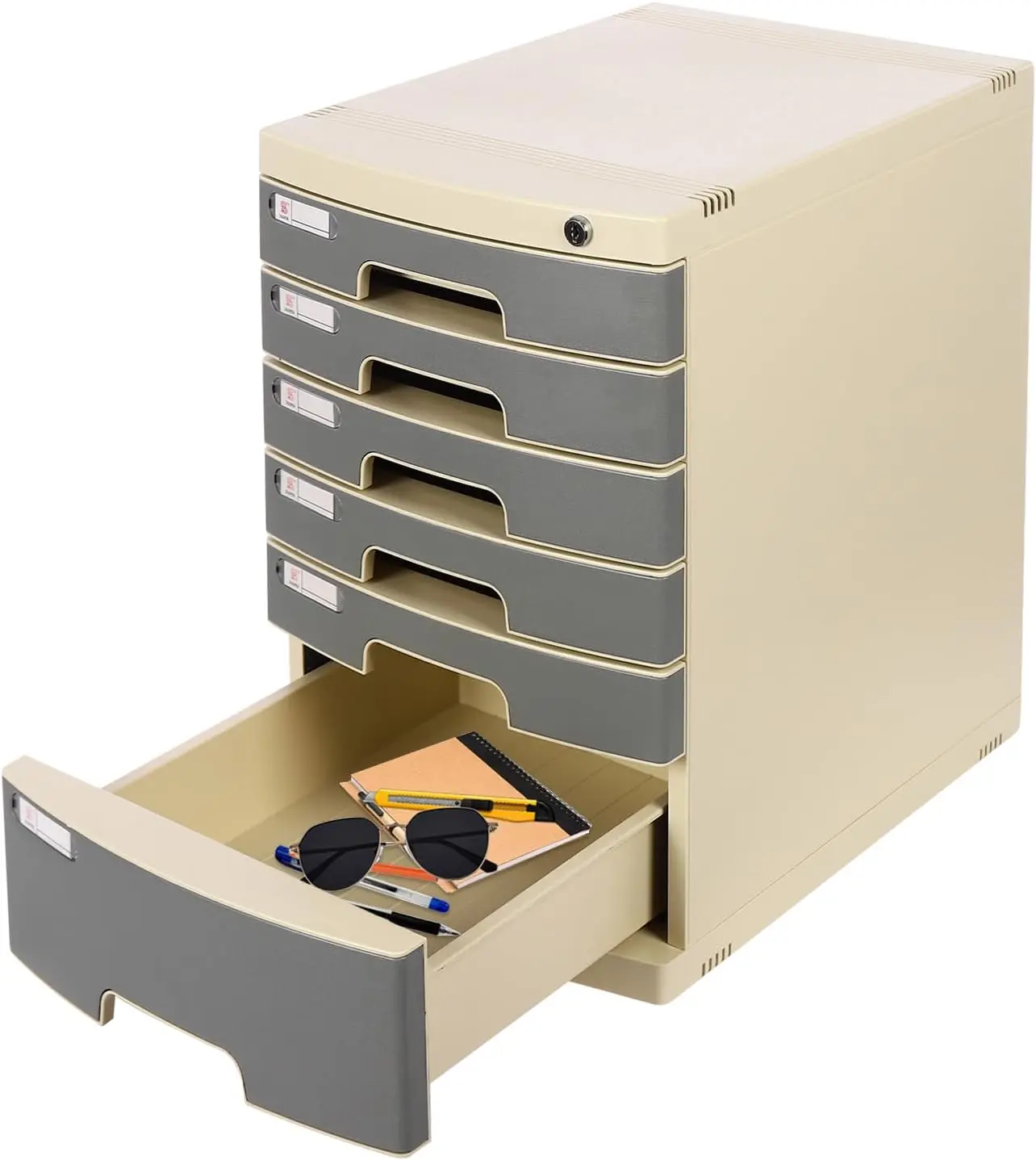 

6-Drawer Office Paper Organizer, Desktop File Drawer Organizer with Labeling Fr