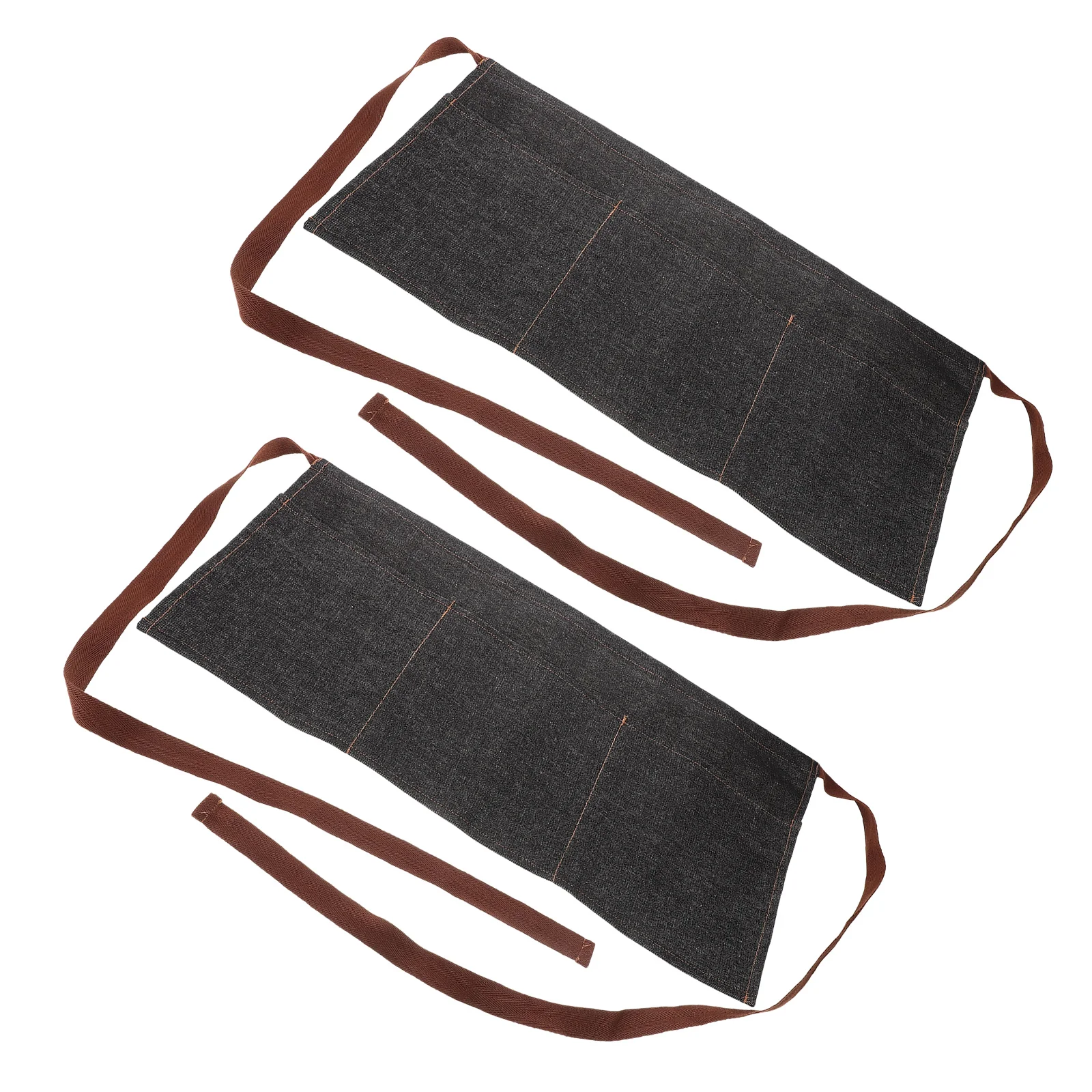 

Джинсовые фартуки официантки с половиной карманов, 2 шт., джинсовый короткий фартук с половиной талии, фартук официантки 11\