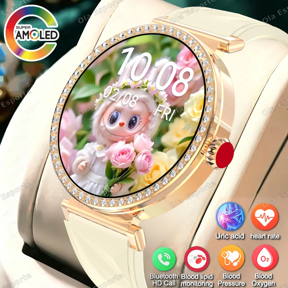 

New 2026 Smartwatch Luxury Fashion Female Physiological Reminder Bluetooth Call Music Women's Fashion Smart Watch Holiday Gifts