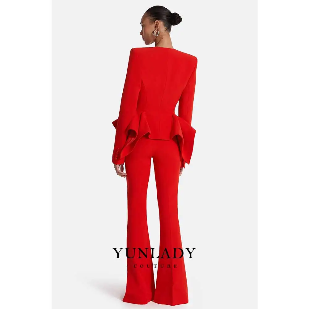 Special Occasion Formal Evening Dress Red Host/Actress 2 Piece Set Modern Cocktail Gowns Wedding Party Guest Dress Customized