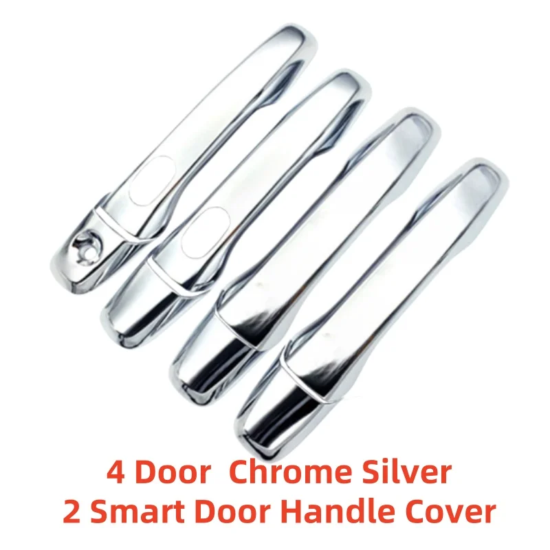 Carbon Car Accessory Door Handle Cover Trim Paste Style Chrome Silver For Ford Explorer 2011 2012 2013 2014 2015 2016 2017 2018 view 4