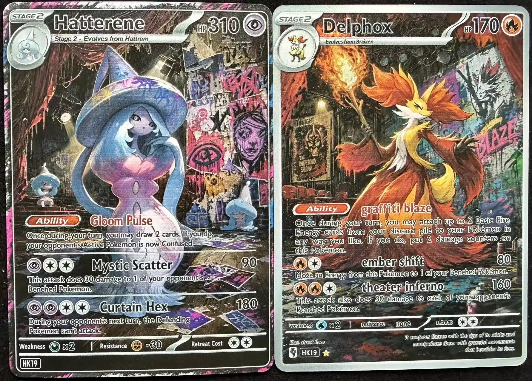 PTCG Cards Holo Rare Cards Gardevoir Gothitelle Hatterene Delphox PTCG Cards Gift Collection PKM DIY Gift