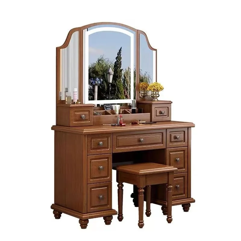 

Solid wood dresser bedroom European American light luxury dresser storage integrated light modern dresser 1 meter