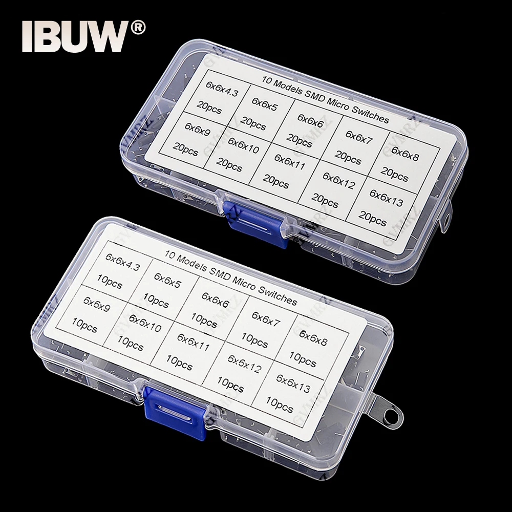 10Values/box 6*6 Tact Switch Tactile Push Button Switch Kit Height: 4.3 5~13MM DIP 4P micro switch 6x6 Key switch For Arduin