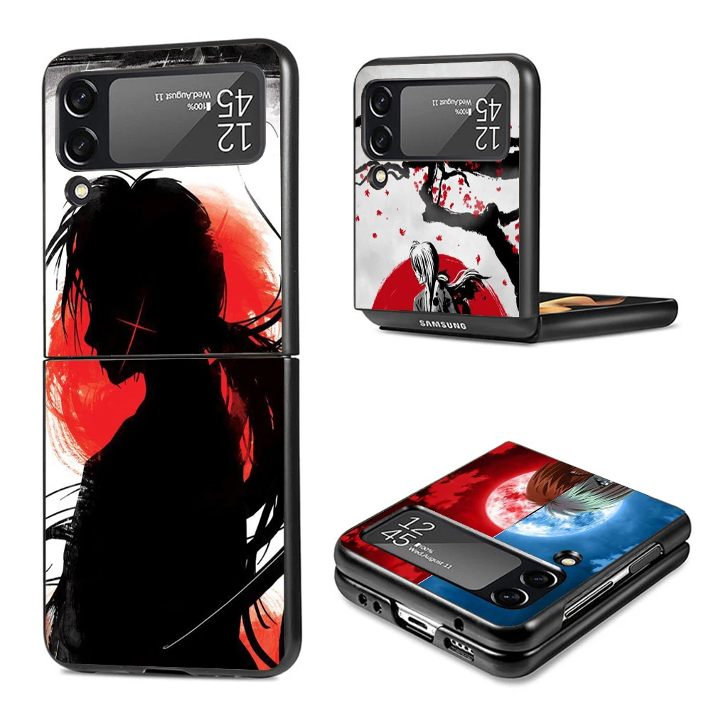 Rurouni Kenshin Anime Phone Case For Samsung Galaxy Z Flip6 5G Flip5 Flip4 Flip3 ZFlip 6 3 4 5 Hard PC shockproof Back Cover