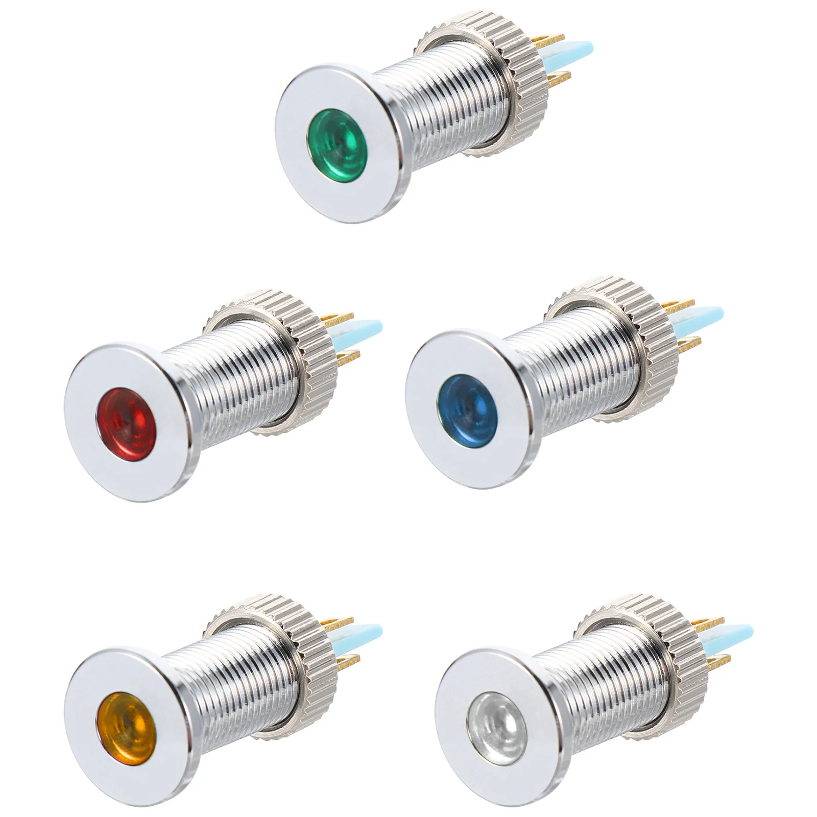 

5Pcs LED Metal Indicator Light Signal Lamp for Car Boat Dash 12V-24V Directional Warning Indicator Light Signal Lamp