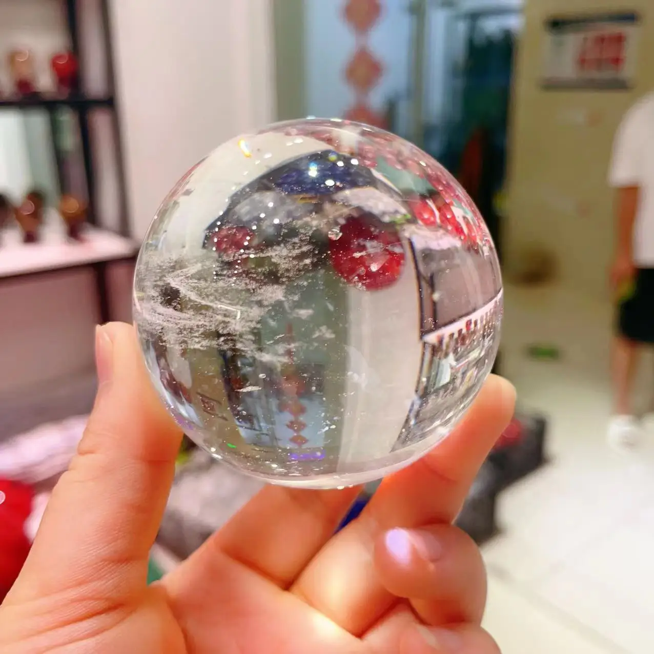 

1 шт. белый прозрачный плавильный кварцевый шар, восстанавливающий минералы рейки, образец драгоценных камней, счастливый фэншуй, украшение для дома