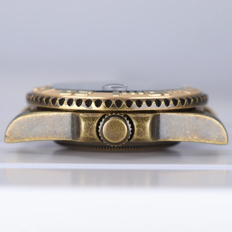 40mm Bronze Retro Gehäuse Saphirglas 200m Wasserdicht für Seiko NH35 NH36 NH34 NH38 4R36 Uhrwerk Yacht Design Stil Uhrengehäuse – Detail 5