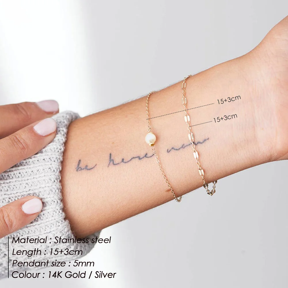 سوار سلسلة ربط EManco-Figaro للرجال والنساء ، فولاذ مقاوم للصدأ ، لون ذهبي ، أساور ساحرة ، مجوهرات نسائية ، هدايا #2