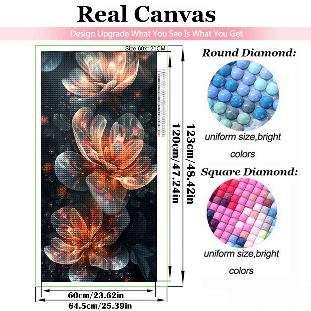 

Diamond Painting Nouveau Art Large DIY Huge Beautiful Exotic Flowers Cross Stitch 5D Square Round Rhinestones Mosaic Home Decor