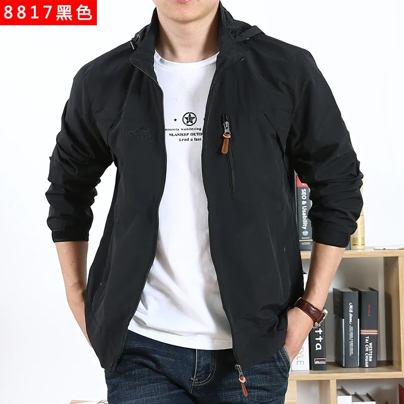 

Windbreaker Outdoor Sports Jacket Men's Wear Zipper Hooded Jackets Spring And Autumn Coat Men's Trendy Mountaineering Clothes