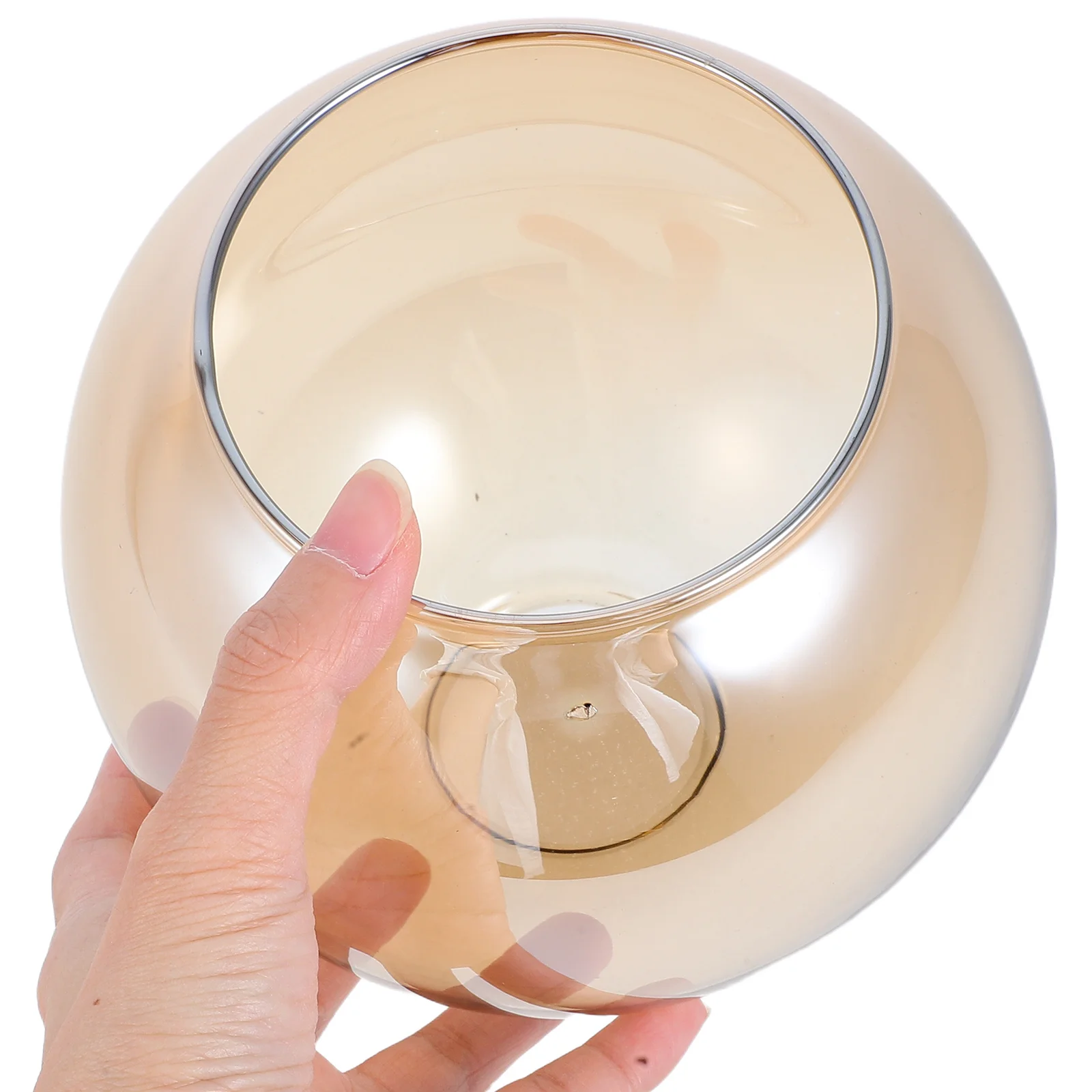 استبدال غطاء المصباح الزجاجي الكهرماني - تصميم كبير مستدير وشفاف على شكل كرة دخان لإضاءة القلادة والجدار - حديث #1