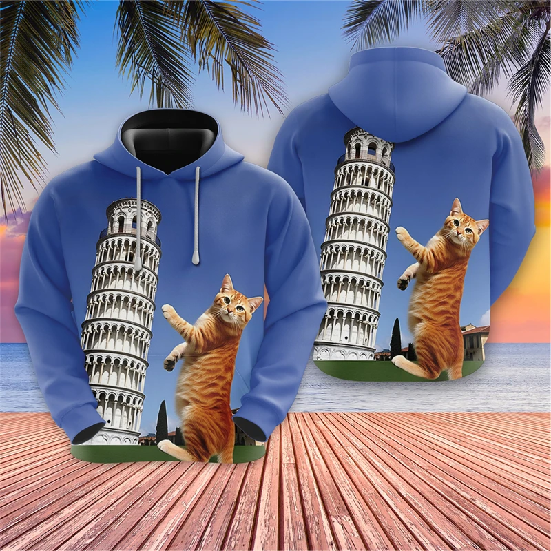 

Hip Hop Cat Graphic Sweatshirts Galaxy Cats 3D Printed Hoodies For Men Clothes Funny Design Boy Pullovers Cat's Hoody Kids Tops