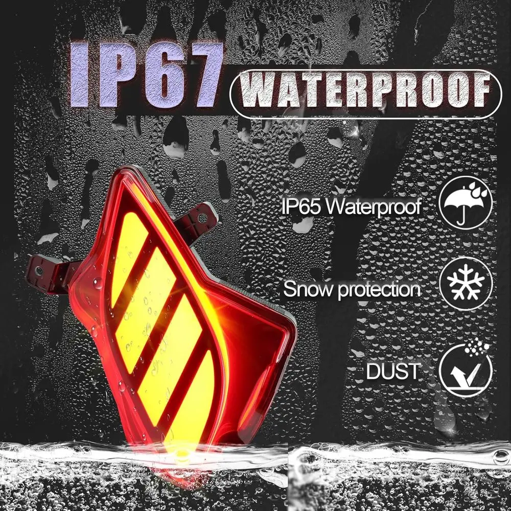 مجموعة مصابيح الضباب 3 في 1 LED لسيارة تويوتا هايلاندر 2020-2023: مصباح الضباب الخلفي، ضوء الفرامل، عاكس