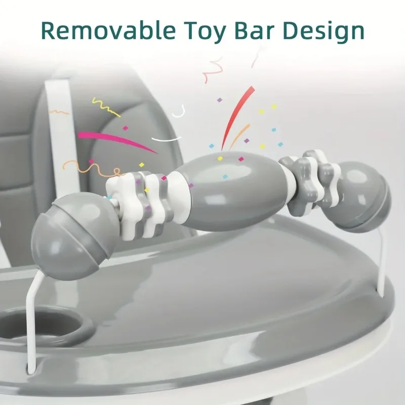 UBRAVOO كرسي مرتفع للأطفال قابل للطي لمدة 6 أشهر بالإضافة إلى، مع وسادة كبيرة مضادة للانزلاق ورف ألعاب، سهلة التنظيف، E500 #3