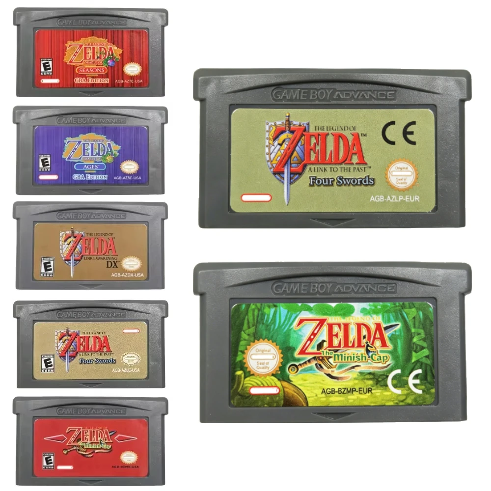 The Legend of Zelda GBA Game Cartridge Minish Cap Oracle Ages Seasons Link Awakening Four Swords Retro Action Adventure For GBA