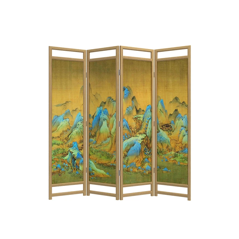 New Chinese screen partition tea room living room bedroom zen national style folding mobile ho me