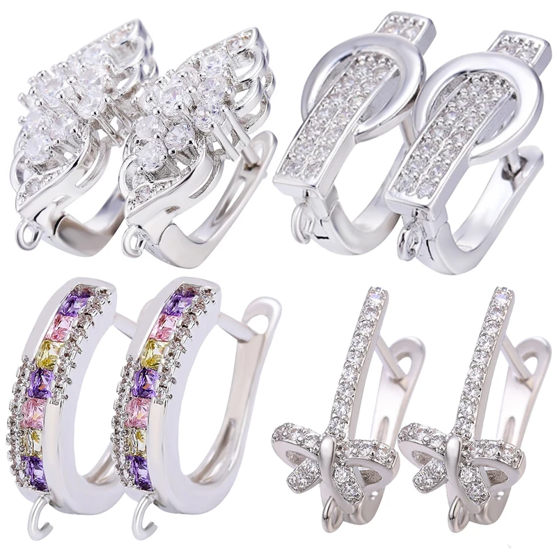 Juya Handmade Fastener Creative Basic Copper Ear Wire Clasps Earring Hooks Accessories For DIY Women's Bridal Earrings Making