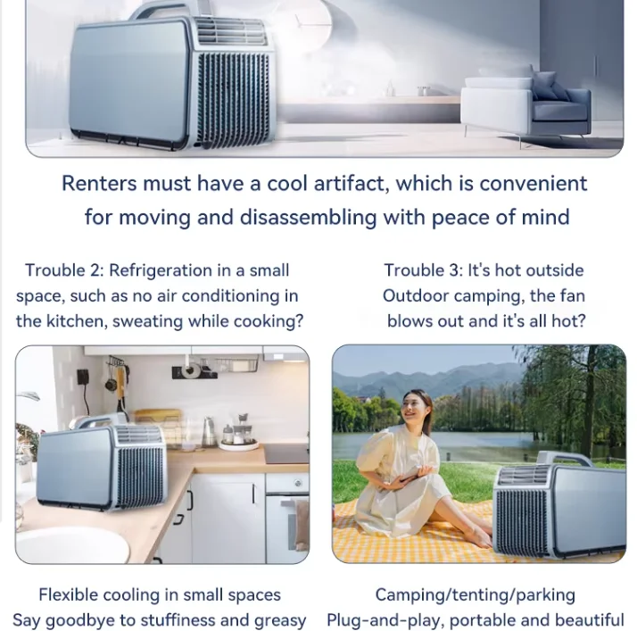 K01 Pro 12V/24V Portable Air Conditioner - 8000BTU Mobile AC Unit for Campers, Fishing Boats & RVs (Fast Cooling, Low Noise）