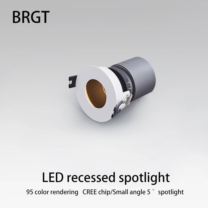 

BRGT Led Spotlights Recessed Round 3W 5W Downlight Small Angle 5 Degree Spot Light For Potted Ornaments Plants Museums Lamp