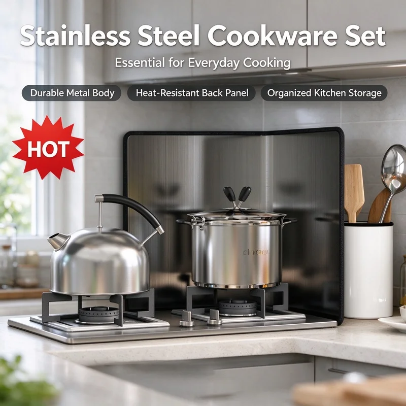 Stainless Steel Oil Splatter Screen, Anti Grease Splash Guard for Frying Pan, Gas Stove Kitchen Cooking Accessory