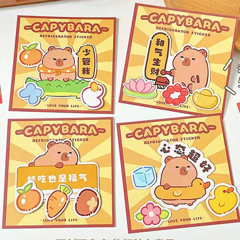 2024 Anime Capybara Fridge Magnets Tourist Souvenir Cartoon Resin Magnetic Refrigerator Sticker Home Decoration Gifts