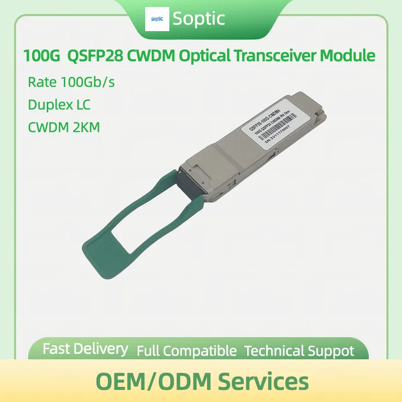 SFP Module 100G QSFP28-100G-CWDM4 IR4  1310nm 2km LC 100G QSFP28 Rate 100G Optical Fiber Module  for cisco compatible