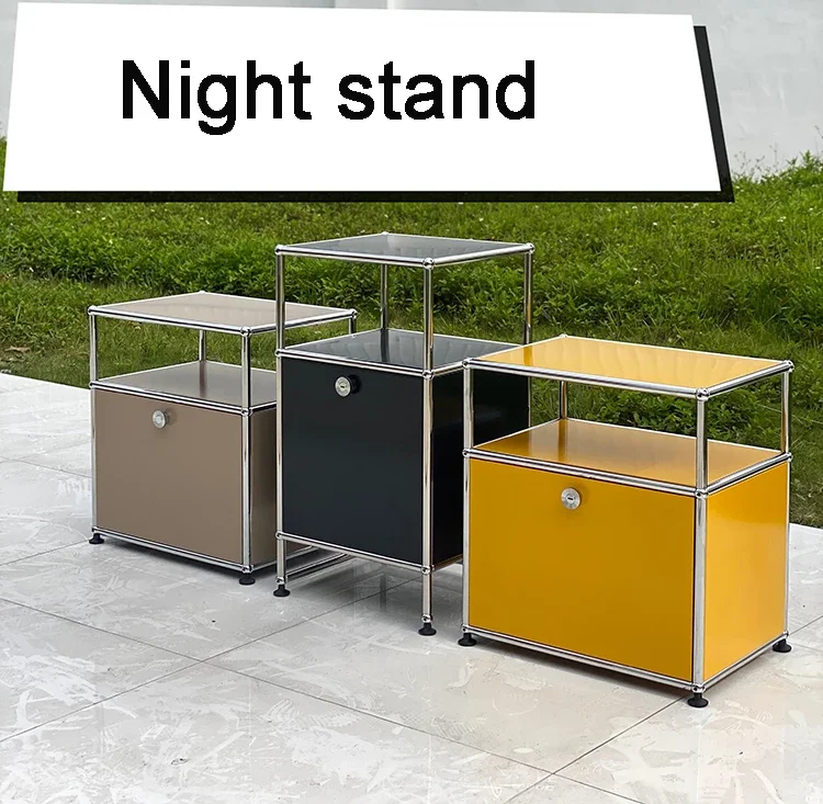 TV Stand Module Modular DIY Furniture Haller Storage Shelf Sideboard Customized Size Night Stand Cabinet Stainless Steel