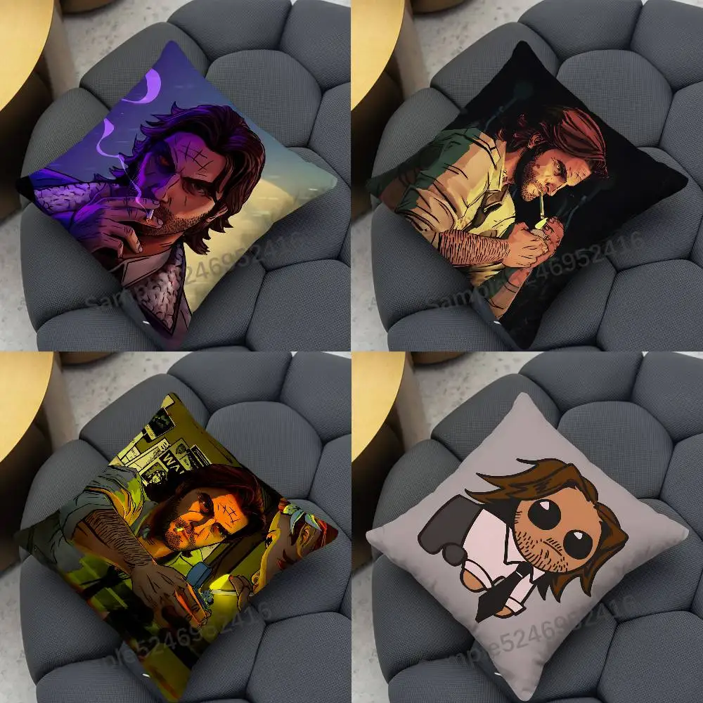 The Wolf Among Us Bigby  Square Cushion Pillow Case Sofa  Bedroom/Living Room Backrest Multiple Sizes Washable Covers