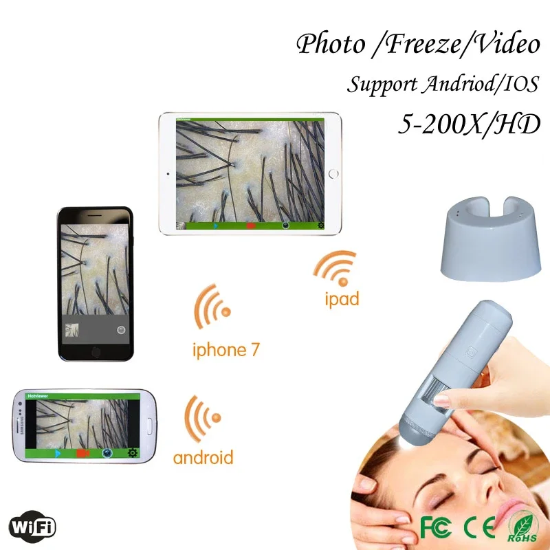 Wireless connection Digital Skin Scalp hair Diagnosis detection Analyzer Machine with Support Andriod iOS Windows