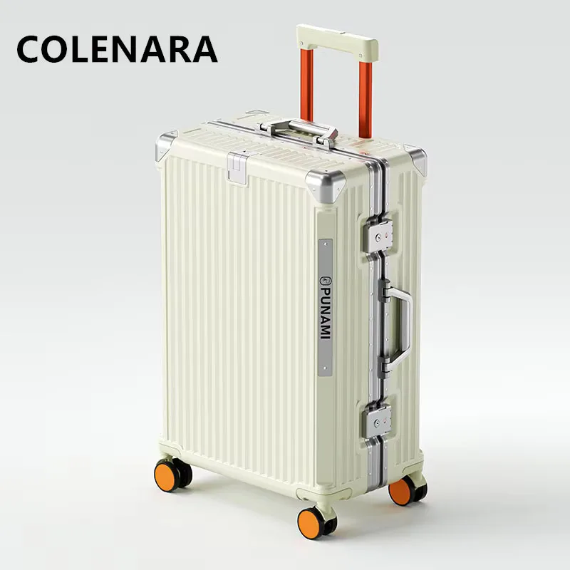 COLENARA-maleta con marco de aluminio multifuncional para mujer, maleta con ruedas universales para equipaje, 20 ", 24", 26"