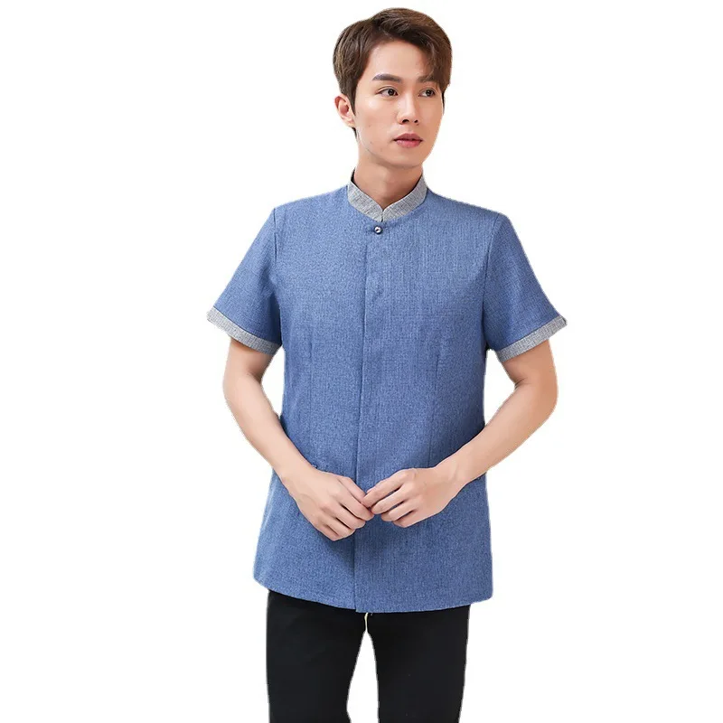 طاقم تنظيف غرفة الفندق، زي موحد لتنظيف الأرضيات بأكمام قصيرة، مجموعة ملابس عمل للتنظيف المنزلي للنساء جديد #5