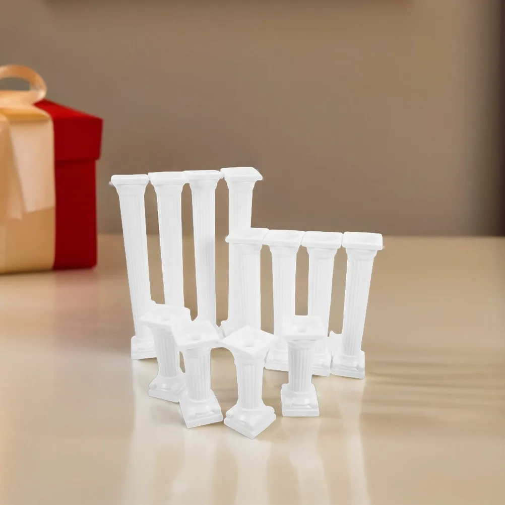 24Pcs Roman Column Cake Tiered Stands Plastic Support Pillars Stable Wedding Party Decoration Cake Rods Roman Support Rod