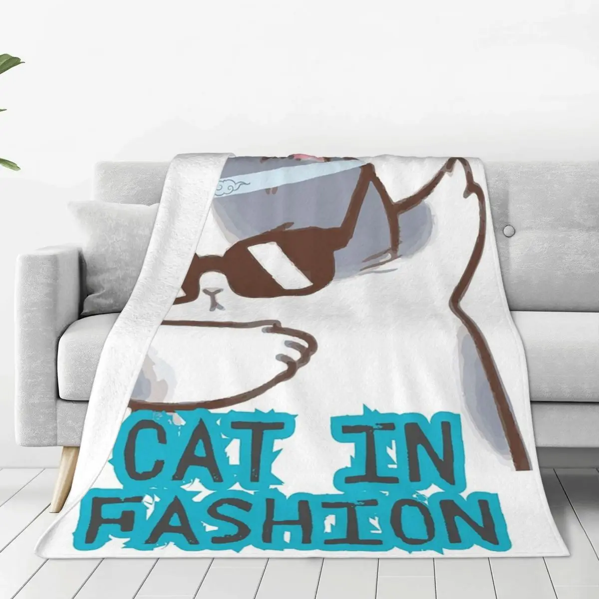 

Cat To Mod Blanket Flannel Multi-function Sofa Throw Blankets For Home Bedroom Office Throws Bedspread Quilt