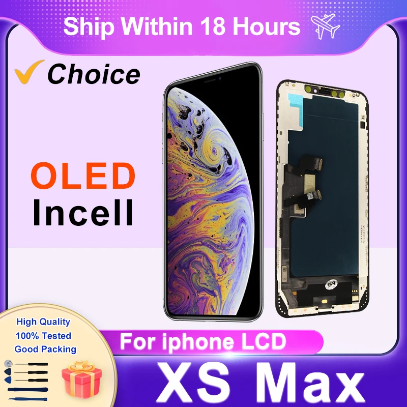 AAA OLED INCELL Screen For iPhone XS Max LCD Display With 3D Touch Screen For XS Max LCD Digitizer Assembly Replacement Parts