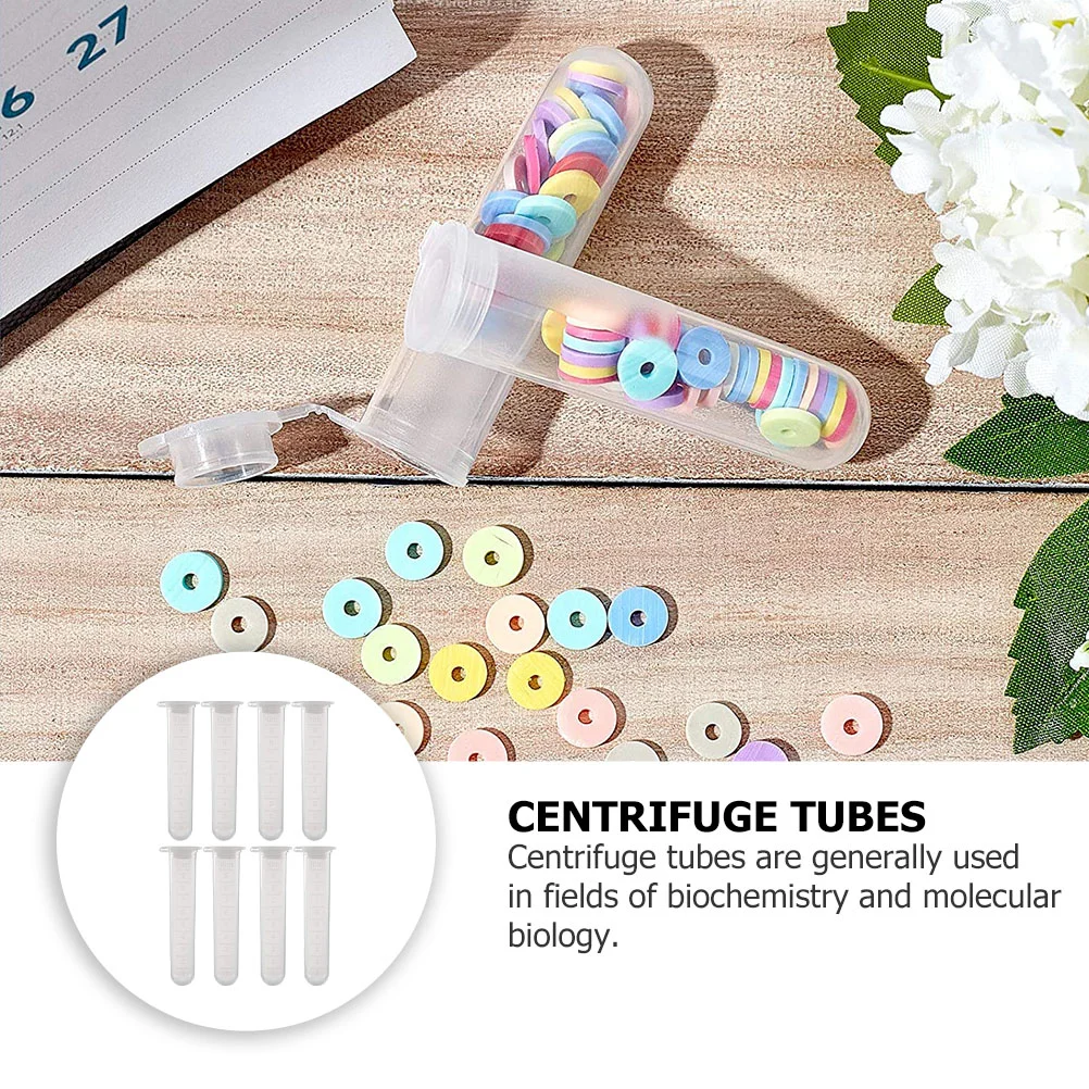 200pcs Centrifuge Tubes 10ml Polypropylene Test Vials High Transparency Seal Caps Sample Storage Biochemistry Molecular Lab