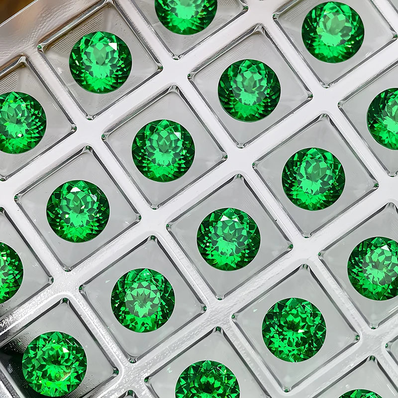 

Vivid Green Color 6.0/8.0mm Yttrium Aluminium Garnet Loose Gemstone Lab Diamonds Round Cut YAG Stones for Jewelry Making