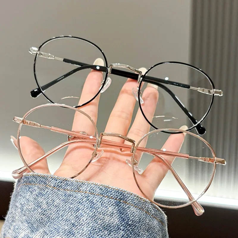 Retro Anti-Blaulicht-Strahlenschutz-Brille in Grau für Männer und Frauen, koreanische Version, trendige photochrome Brille – Detail 2