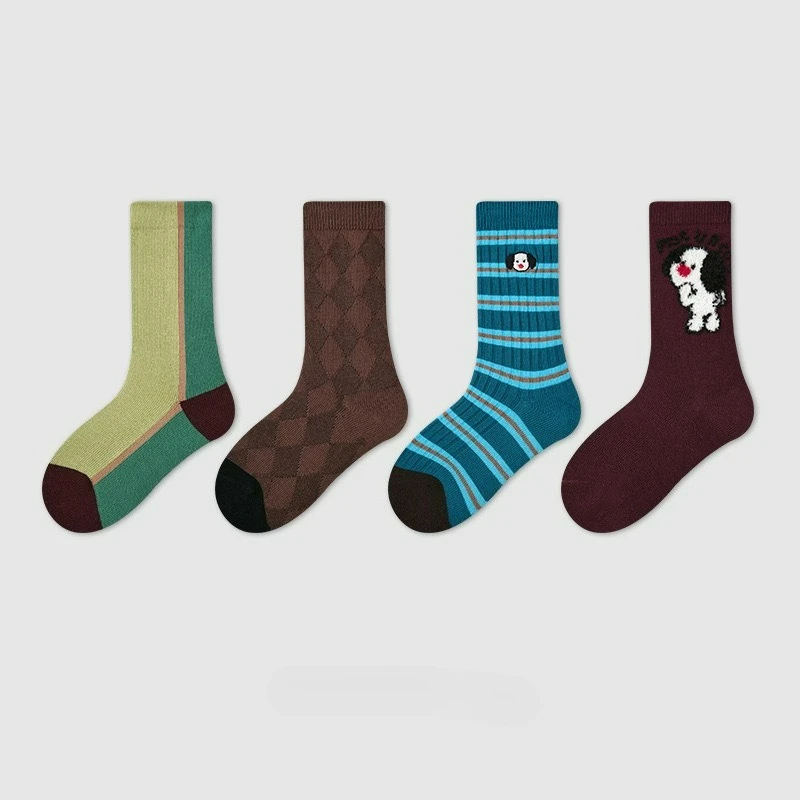 

Children's Cotton Cartoon Mid-calf Socks in 2025 Autumn New Style - Cartoon Puppy Baby Multi-color Sports Boneless Socks