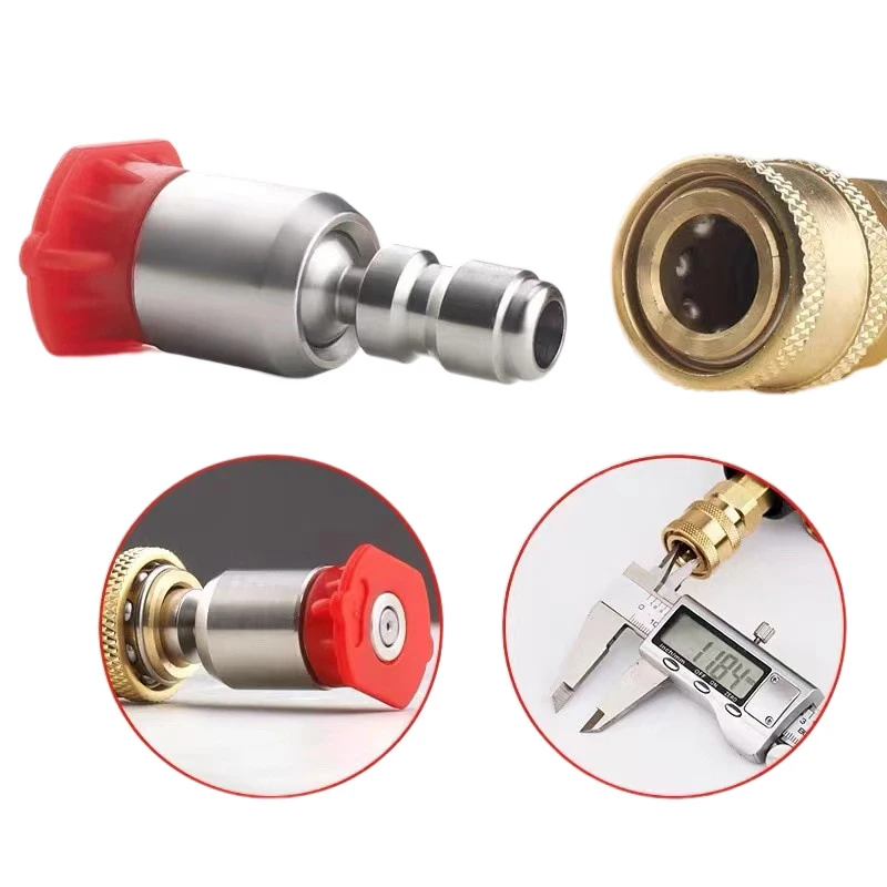 360 gradi 1/4 "in acciaio inossidabile a connessione rapida Spray ad alta pressione 0 15 25 accessori per autolavaggio con ugello a 40 gradi