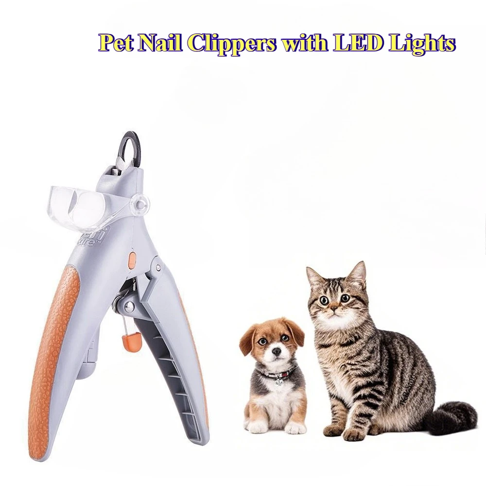 Cortador de Unhas LED para Animais de Estimação com Luz, Ferramenta Profissional para Corte de Unhas de Cães e Gatos, Suprimentos para Higiene de Animais