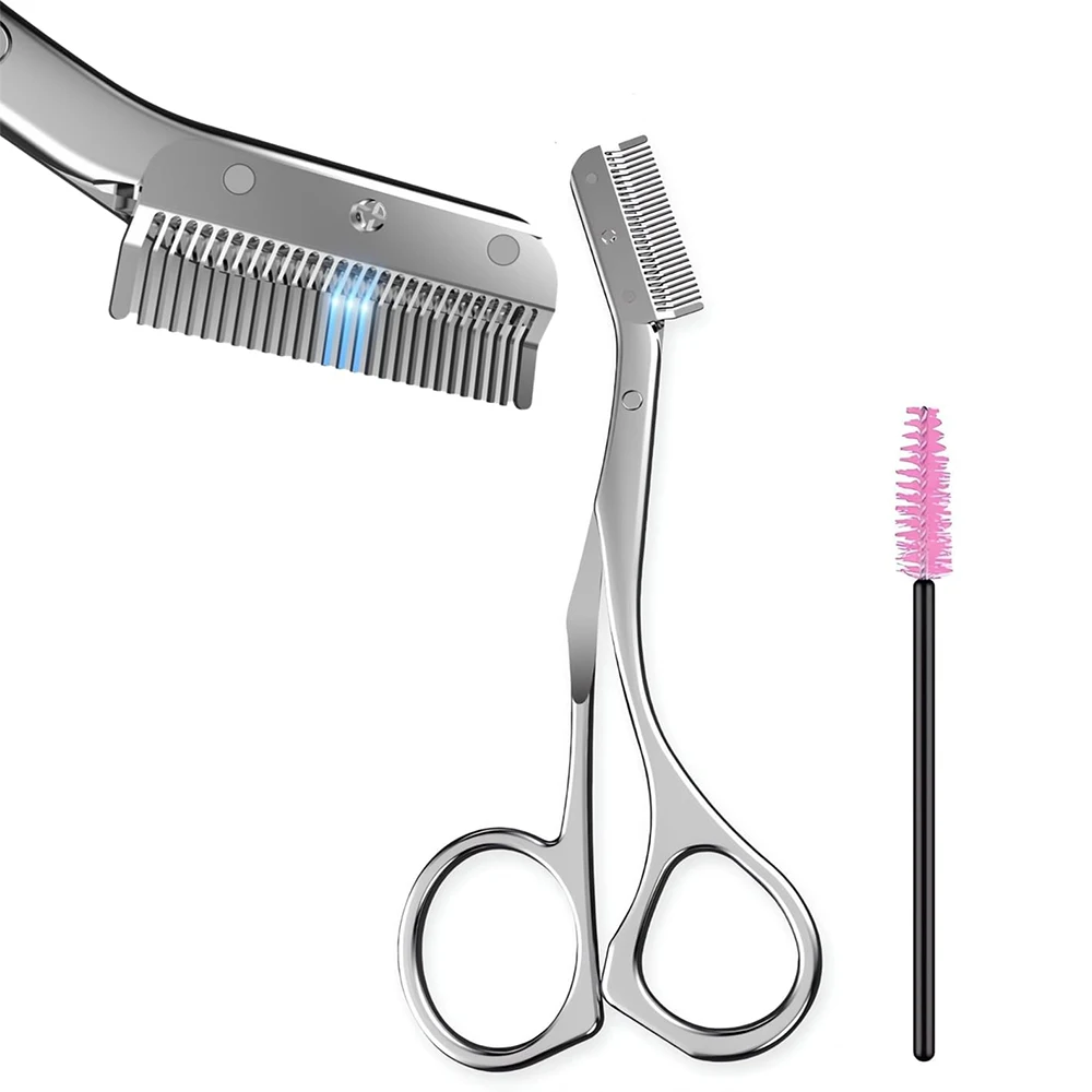 3pcs Set Eyebrow Kit For Women And Men Stainless Steel Eyebrow Grooming Set Including Eyebrow Comb Scissor, Eyebrow Trimmer Tool