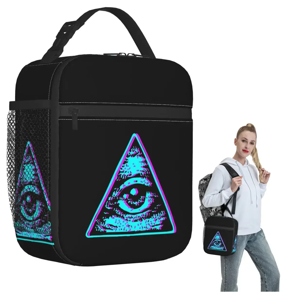 Eye Illuminati Insulated Lunch Bag for Women Children Portable Food Boxes Thermal Lunch Box Tote