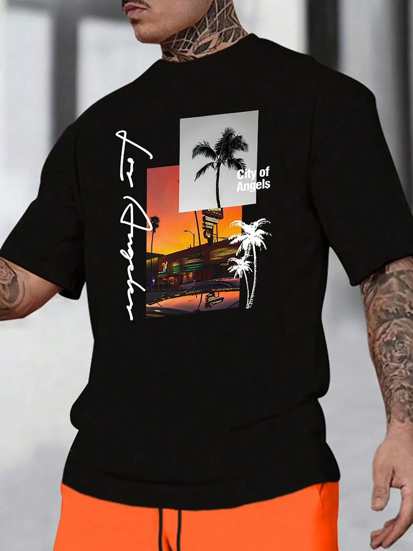 

Men's Pure Cotton T-shirt - Printed Pattern Breathable and Comfortable Short Sleeved Top, Casual Sports Outdoor Plus Size