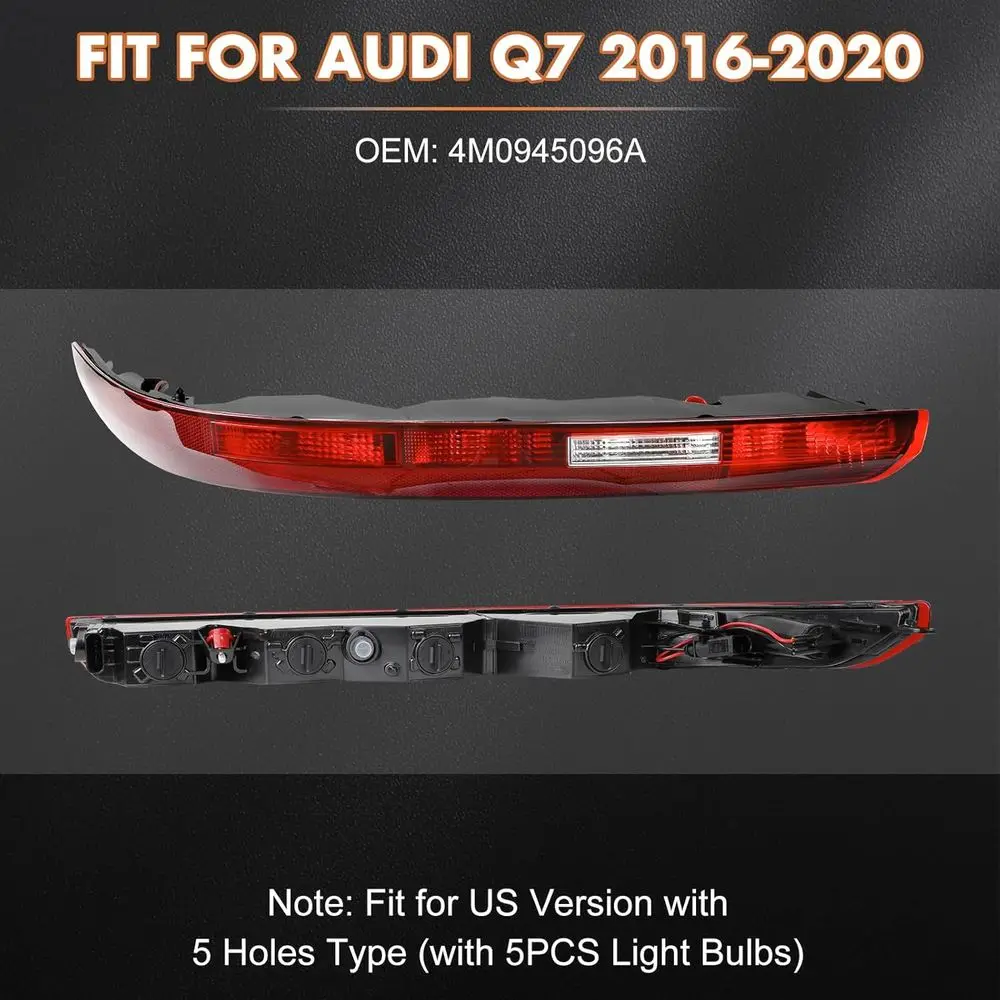 عاكس المصد الخلفي لجانب الركاب الأيمن Audi Q7 2016-2022، ضوء خلفي ومصباح الضباب لاستبدال 4M0945096A #2