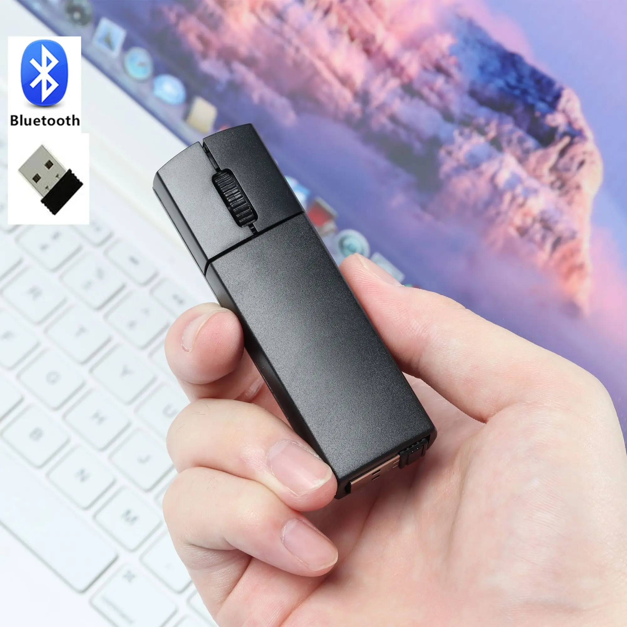 Bluetooth 2.4G Mini Wireless Mouse Mute Pen Mause USB Charging 1200 DPI Small Portable Mice Rechargeable For Laptop Computer PC